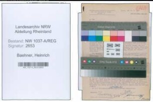 Entnazifizierung Heinrich Baehner , geb. 00.00.0000 (Bahninspektor)