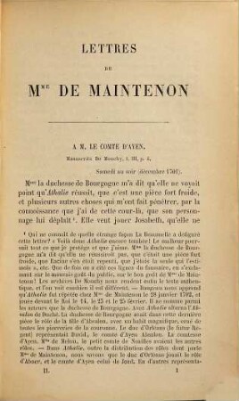 Madame de Maintenon d'après sa correspondance authentique : choix de ses lettres et entretiens, 2