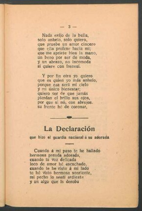 La declaración que hizo el guardia nacional á su adorada