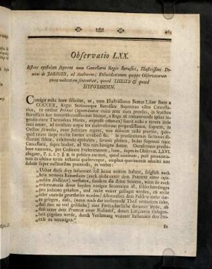 465-475, Observatio LXX - LXXII