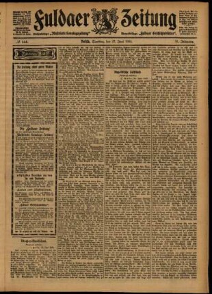 Zweite Ausgabe vom Samstag, den 27. Juni 1903.