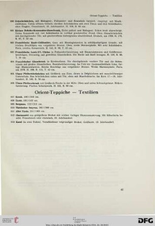 Orient-Teppiche – Textilien (Nr. 607-613)