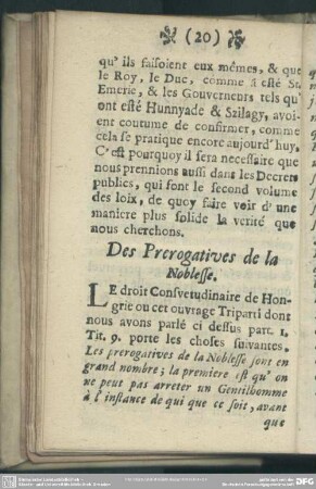 De Prerogatives de la Noblesse
