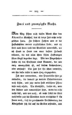 Zwei und zwanzigste Nacht. Auf dem Köpniker Kirchhofe
