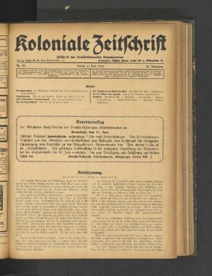 Nr. 23. Berlin, 6. Juni 1913. 14. Jahrgang.