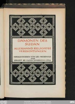 Dämonen des Sudan : allerhand religiöse Verdichtungen