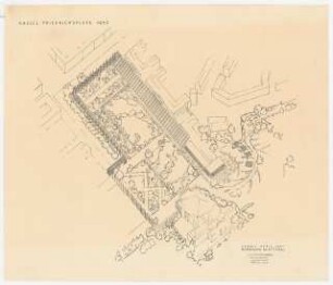 Staatstheater Kassel: Perspektivische Ansicht (Vogelschau) (Friedrichsplatz 1952)