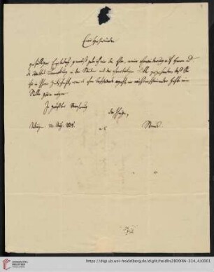 Korrespondenz Christian Friedrich Steudel / Carl Ullmann: Brief von Johann Christian Friedrich Steudel an Carl Ullmann