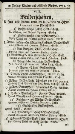 VIII. Brüderschaften