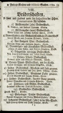 VIII. Brüderschaften