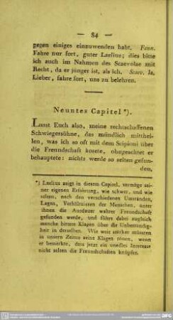 Neuntes Capitel
