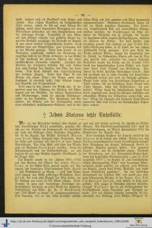 Alban Stolzens letzte Ruhestätte.
