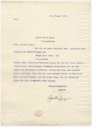 Brief an Fritz Meyer : 10.01.1914