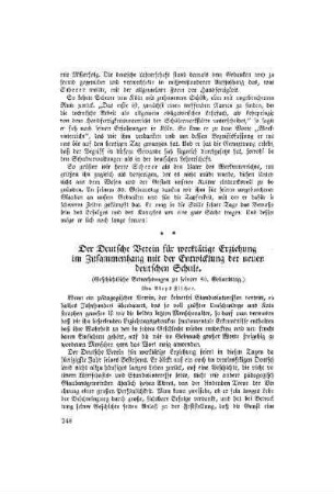 Der Deutsche Verein für werktätige Erziehung im Zusammenhang mit der Entwicklung der neuen deutschen Schule : (Geschichtliche Betrachtungen zu seinem 50. Geburtstag)