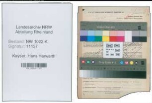 Entnazifizierung Hans Herwarth Kayser , geb. 14.07.1903 (Kaufmaennischer Angestellter)