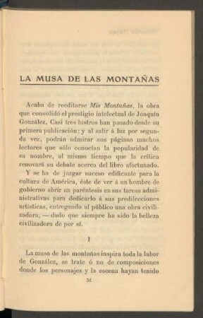 La musa de las montañas