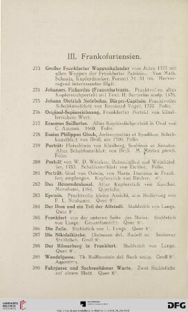 III. Frankofurtensien (Nr. 273-311)