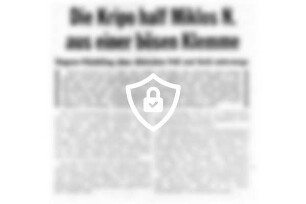 Die Kripo half [Name maskiert] aus einer bösen Klemme