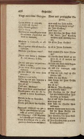 Vingt-neuvième Dialogue. = Neun und zwanzigstes Gespräch. - Cinquantième Dialogue. = Funfzigstes Gespräch.
