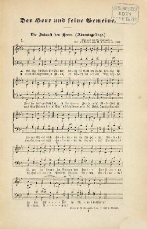 Hauschoralbuch : alte u. neue Choralgesänge mit vierstimmig Harmonien u. mit Texten