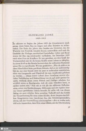 Glücklose Jahre : 1809–1812