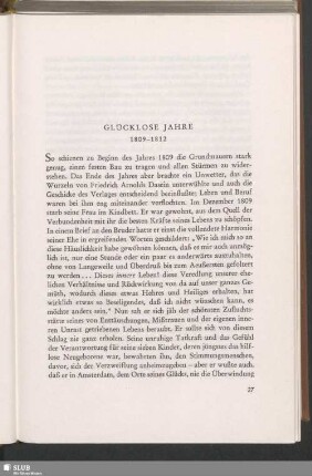 Glücklose Jahre : 1809–1812