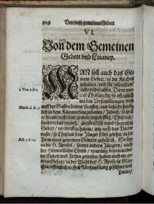 VI. Von dem Gemeinen Gebett und Litaney