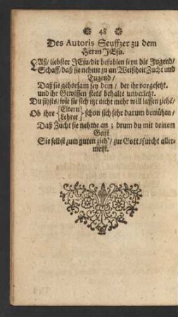 Des Autoris Seuffzer zu dem Herrn Jesu.