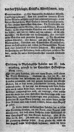Enleitung in mythologische Tabellen.