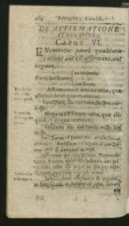 De Affirmatione Et Negatione. Caput VI.