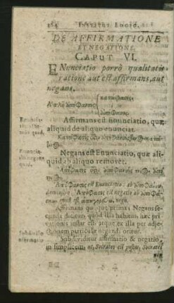 De Affirmatione Et Negatione. Caput VI.