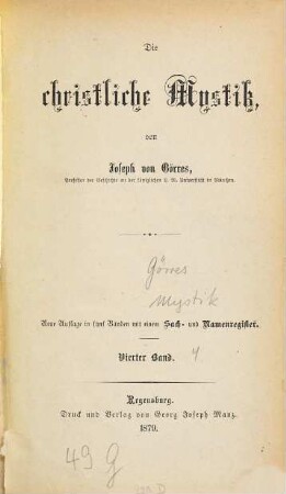 Die christliche Mystik, 4