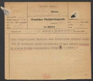 Brief an B. Schott's Söhne