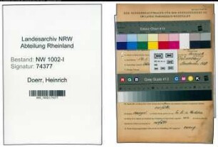 Entnazifizierung Heinrich Doerr , geb. 14.06.1897 (Ingenieur)