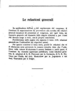 63-230, Le relazioni generali