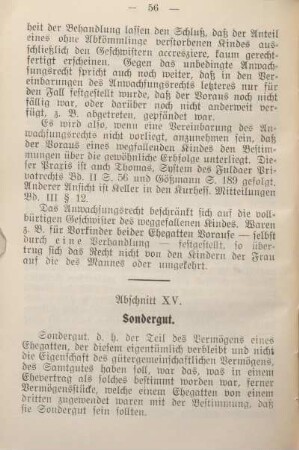 Abschnitt XV. Sondergut.