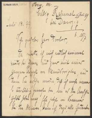 Brief an B. Schott's Söhne : 20.07.1899
