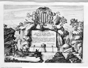 Le fontane di Roma nelle piazze e luoghi publici della città con li loro prospetti come sono al presenteBand 2: Le fontane delle ville di Frascati, nel Tusculano con li loro prospetti. [s.a.] - disegnate, et intagliate da Gio. Battista Falda. Data in luce con direttione, e cura di Gio. Giacomo de RossiLibro 2Dedica