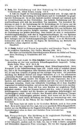374, J. Finkh. Schlaf und Traum in gesunden und kranken Tagen. 1924