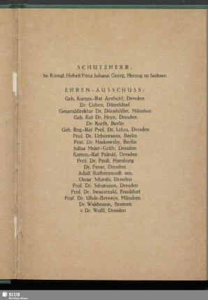 [Schutzherr, Ehren-Ausschuss]