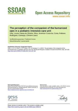 The perception of the companion of the humanized care in a pediatric intensive care unit