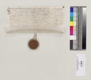 Hans Schmetterer, Pfleger zu Hainsbach, verkauft die Genns Sölde in Hainsbach mit der Ochsenwiese, die am Hagweyer gelegen ist, an seinen Sohn Christian Schmetterer, Pfleger zu Niedertraubling (Traubling). S: Hieronymus [II. Feury], Abt von St. Emmeram