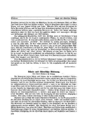 Schule und öffentliche Meinung