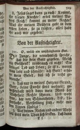 Von der Aufrichtigkeit.