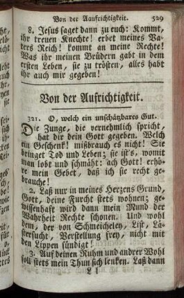 Von der Aufrichtigkeit.