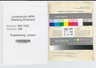 Entnazifizierung Johann Engstenberg , geb. 08.12.1894 (Amtsrentmeister)