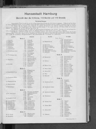 Karte des Stadtgebiets der Hansestadt Hamburg