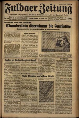 Erste Ausgabe vom Sonntag, den 14. November 1937.