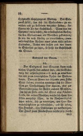 § 23 Endzweck des Staates.