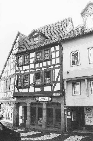 Wohnhaus, Fachwerk; Gelnhausen, Langgasse 1